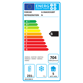 Kühltisch SNACK3100TN 350 Watt 339 ltr | 3 Volltüren | 1 Schublade Produktbild 1 L