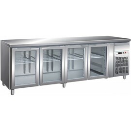 Kühltisch GN 1/1 GN4100TNG 340 Watt | 4 Glastüren Produktbild