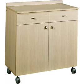 Serviceschrank eichefarben 900 mm  x 480 mm  H 950 mm mit 2 Schubladen mit 2 Flügeltüren Produktbild