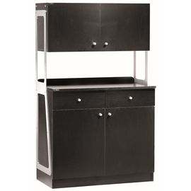 Serviceschrank fahrbar schwarz | 920 mm x 480 mm H 1530 mm Produktbild