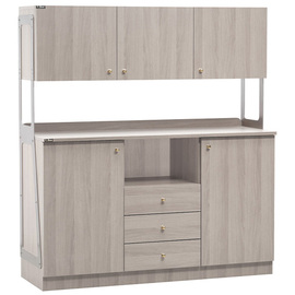 Serviceschrank fahrbar grau | 1370 mm x 480 mm H 1530 mm Produktbild