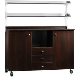 Serviceschrank fahrbar schwarz | 1360 mm x 480 mm H 1550 mm Produktbild