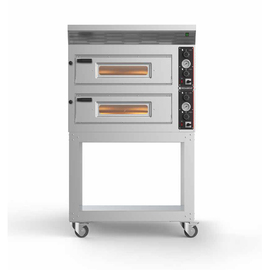 Pizzaofen Max 8 mit Gestell | Abzugshaube | Rädern mit 2 Backkammern passend für 8 Pizzen à Ø 34 cm | 11,2 kW 400 Volt Produktbild