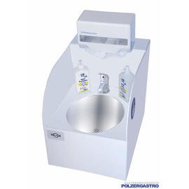 W10-100138-NIP Kunststoff-Handwaschbecken KS-00-TW, Tischmodell, weiß, Anschluss an das Brauch- und Abwassernetz erforderlich, 230 V-Anschluss, inkl. Hygiene-Paket Produktbild 0 L