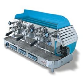 Espressomaschine 3 BARLUME  ® , Modell CLASSIC, 3 Brühgruppen,  Ozeanblau/Chrom, mit Hebel Produktbild
