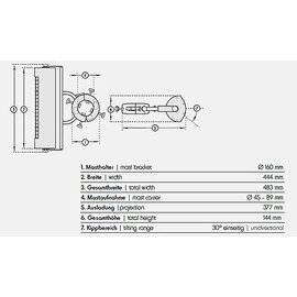 Infrarotheizstrahler 1400 mit Masthalterung titanfarben | Anzahl Strahler 1 Produktbild 1 S