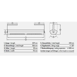 Infrarotheizstrahler 4000 weiß zur Wand- | Deckenmontage 4 kW ohne Schalter  L 829 mm Produktbild 1 S