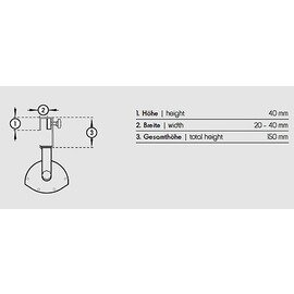 Sprossenhalterung für Wärmestrahler, titan, 40 x 20 -40 mm, (ohne Strahler) Produktbild 1 S