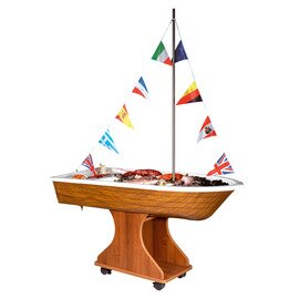 Fisch Präsentationswagen BARCHETTA Holz walnussfarben Produktbild
