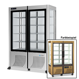 Panoramavitrine 800F goldfarben 1270 mm x 700 mm H 1840 mm Produktbild