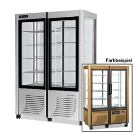 Panoramavitrine 800G goldfarben 1270 mm x 700 mm H 1840 mm Produktbild