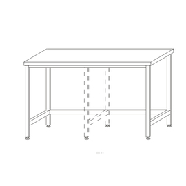 Arbeitstisch Edelstahl mit Wulstrand | ohne Grundboden | 1400 mm x 700 mm Produktbild