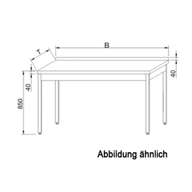 Arbeitstisch ohne Grundboden L 1800 mm B 700 mm H 850 mm Produktbild