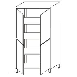 Durchreichehochschrank KDT-210 mit 3 Zwischenböden mit Flügeltüren 800 mm  x 600 mm  H 1800 mm Produktbild