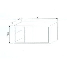 Wandhängeschrank KGT - 083 mit Schiebetüren  L 800 mm  B 300 mm  H 600 mm Produktbild