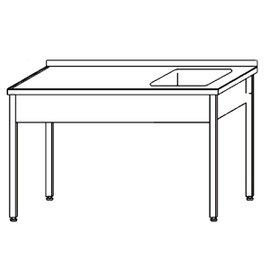 Spültisch KST - 101 mit Abtropffläche links glatt 1 Becken | 400 x 400 x 250 mm L 600 mm B 600 mm Produktbild