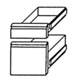 212011 Kühltisch-Schubladensatz 1/3 + 2/3 GN, oben 100 mm, tief, unten 360 mm tief, Mehrpreis statt Tür - für Kühltische KTF 2***, 3*** u. 4*** Produktbild