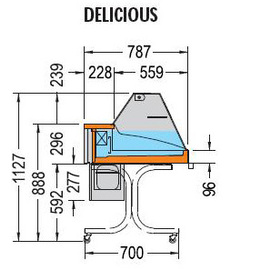 Mehrzweckvitrine Delicious 750 C L 756 mm B 790 mm H 810 mm Produktbild 1 S