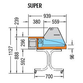 Mehrzweckvitrine Super 750 C L 756 mm B 939 mm H 530 mm Produktbild 1 S