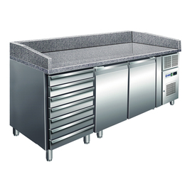 Pizzatisch PIZZA 2610 | Umluftkühlung | 2 Volltüren | 7 Schubladen Produktbild