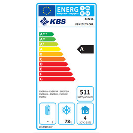 Tiefkühlschrank KBS 202 TK CHR | 129 ltr | Volltür | Türanschlag wechselbar Produktbild 1 S