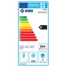 Gewerbetiefkühlschrank KBS 402 TK CHR 400 ltr | Statische Kühlung | Türanschlag rechts Produktbild 1 S