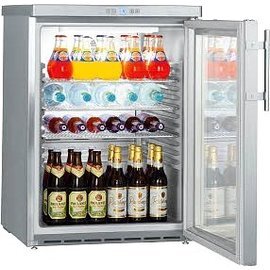 Glastürkühlschrank FKUv 1663 CHR 141 ltr | Umluftkühlung | Türanschlag rechts Produktbild