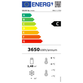 Wandkühlregal BALI PRO 132 weiß mit 2 Drehtüren Produktbild 1 L