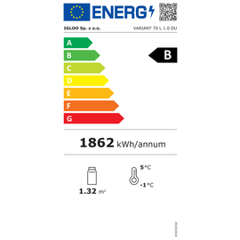 Wandkühlregal VARIANT 107 grau mit Drehtüren Produktbild 1 L