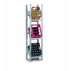Getränkekisten-Anbauregal verzinkt L 510 mm x 335 mm H 1750 mm passend für 3 Kisten Produktbild
