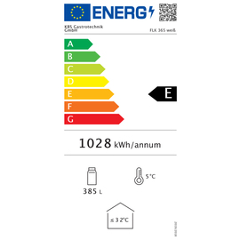 Getränkekühlschrank FLK 365 | 385 ltr weiß | passend für 462 0,33-l-Dosen | 224 0,5-l-PET-Flaschen | Umluftkühlung Produktbild 1 L