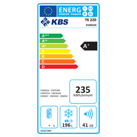 Energiespar-Tiefkühlschrank TK 220 weiß 215 ltr | Statische Kühlung | Türanschlag rechts Produktbild 1 S