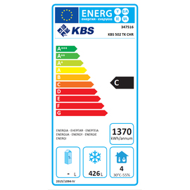 Gewerbetiefkühlschrank GN 2/1 KBS 502 TK CHR 520 ltr | Statische Kühlung | Türanschlag rechts Produktbild 1 S