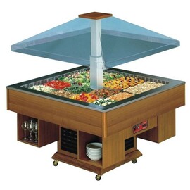 Salatbar Gazebo mit Hustenschutz walnussfarben | passend für 8 x GN 1/1 - 150 mm Produktbild