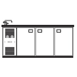 Getränketheke London 1 Becken links | 3 Türen | 350 Watt 230 Volt Produktbild
