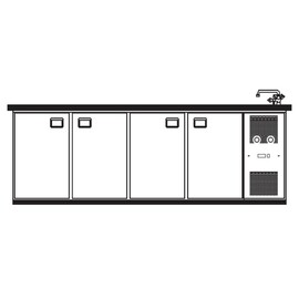 Getränketheke Palermo 1 Becken rechts | 4 Türen | 450 Watt 230 Volt Produktbild