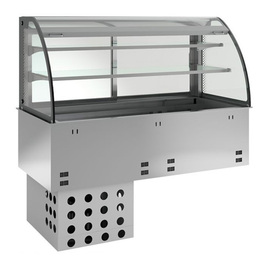 SB-Einbaukühlvitrine GN 2/1 mit Nachtrollo | steckerfertig | 350 Watt | 230 Volt Produktbild