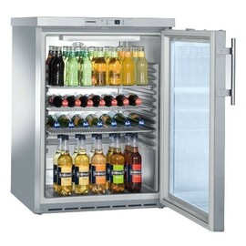 Glastürkühlschrank FKUv 1663 CHR | 148 ltr | Umluftkühlung Produktbild