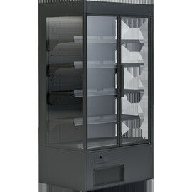 Wandkühlregal VARIANT 107 schwarz mit Drehtüren Produktbild