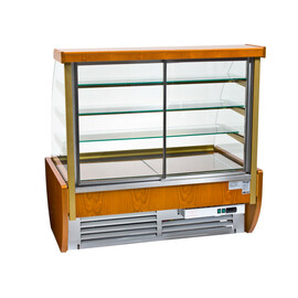 Kuchen-Verkaufstheke Jamaika 1400 mahagonifarben 230 Volt | 3 Borde | gerundet  | Krümelschublade Produktbild 2 S