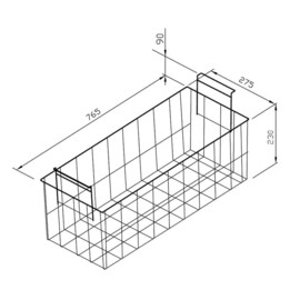 Korb SNOW PREMIUM, weiß, 275 x 765 x H 330 mm Produktbild