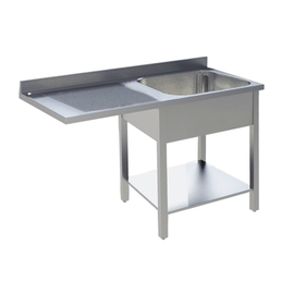 Spülcenter 1 Becken | Abtropffläche links | gerillt L 1200 mm T 700 mm H 850 mm Produktbild