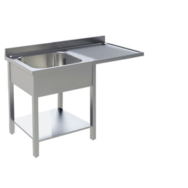 Spülcenter 1 Becken | Abtropffläche rechts | gerillt L 1400 mm T 700 mm H 850 mm Produktbild