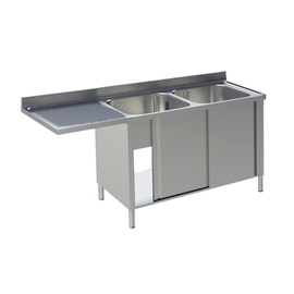 Spülcenter mit Unterschrank Becken rechts | 2 Becken L 1600 mm T 700 mm H 850 mm Produktbild