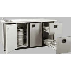 Getränketheke Napoli 2 Becken links | 4 Türen | 450 Watt 230 Volt Produktbild 5 S