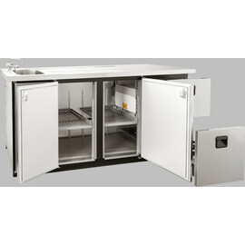 Getränketheke Napoli 2 Becken links | 4 Türen | 450 Watt 230 Volt Produktbild 6 S