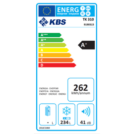 Energiespar-Tiefkühlschrank TK 310 schwarz 248 ltr | Statische Kühlung | Türanschlag rechts Produktbild 1 S