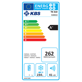 Energiespar-Tiefkühlschrank TK 310 schwarz 248 ltr | Statische Kühlung | Türanschlag rechts Produktbild 1 L