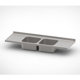 Spültischabdeckung 1800 mm x 600 mm | 2 Becken | Abtropffläche rechts | links Produktbild