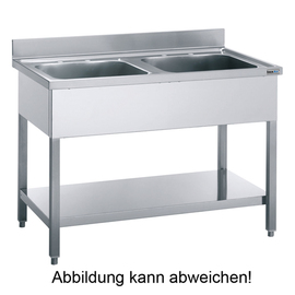 Spültisch STZM 1270 EM ECOLINE 2 Becken | 500 x 500 x 250 mm mit Grundboden L 1200 mm B 700 mm Produktbild